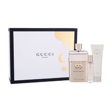 Gucci Guilty Pour Femme Eau de Parfum Dárková sada dámská parfémovaná voda 90 ml, tělové mléko 50 ml a miniaturka dámská parfémovaná voda 15 ml